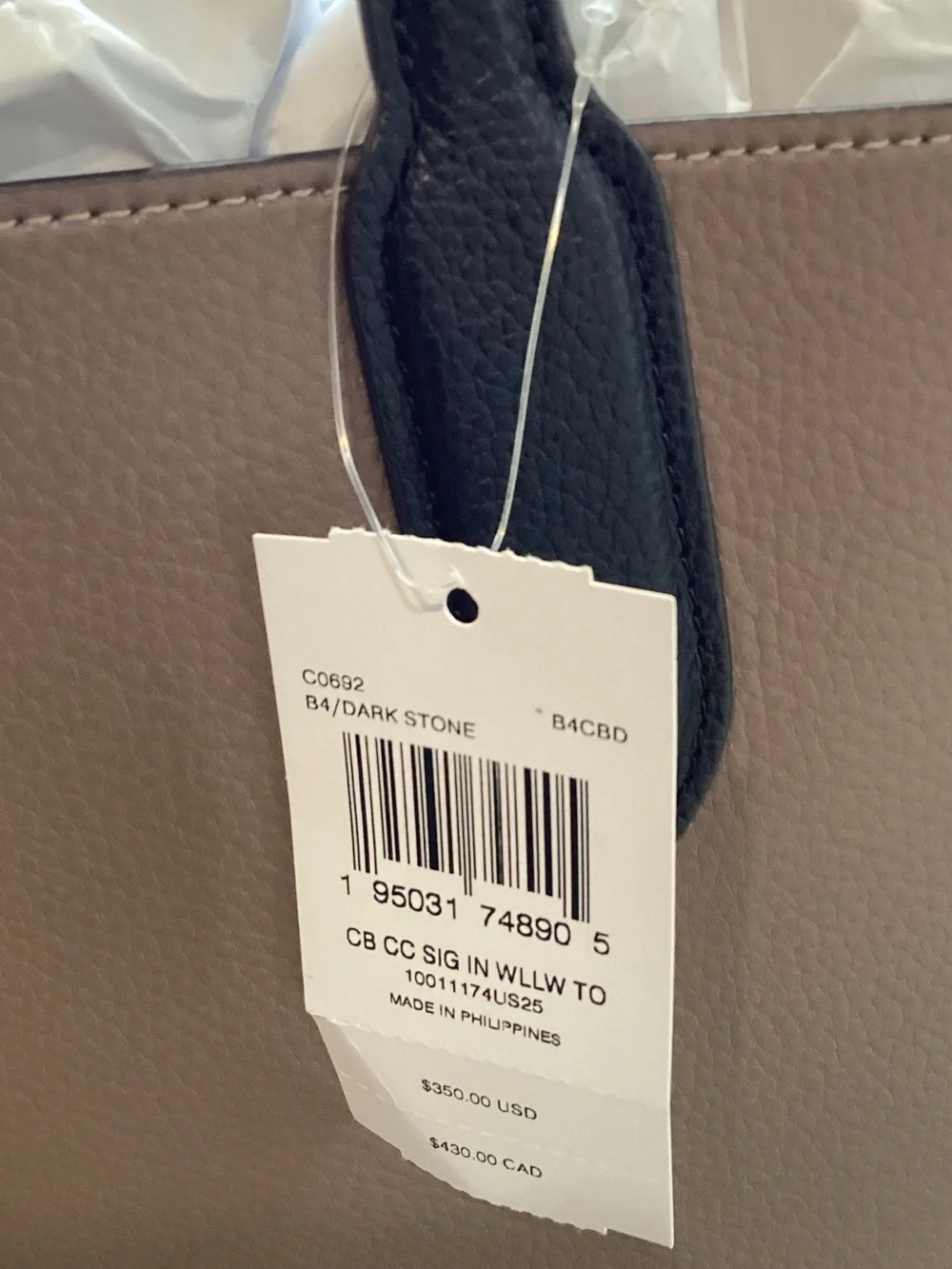 Coach Willow Colorblock Brown and Black Tote with Signature C Center Compartment